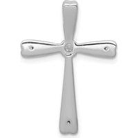 14K White Gold Diamond Cross Pendant with Round Diamonds - 0.10 Carat Total Diamond Weight by Monteluci Fine Jewelry