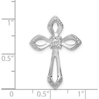 14K White Gold Diamond Cross Pendant with Round Diamonds - 0.11 Carat Total Diamond Weight by Monteluci Fine Jewelry