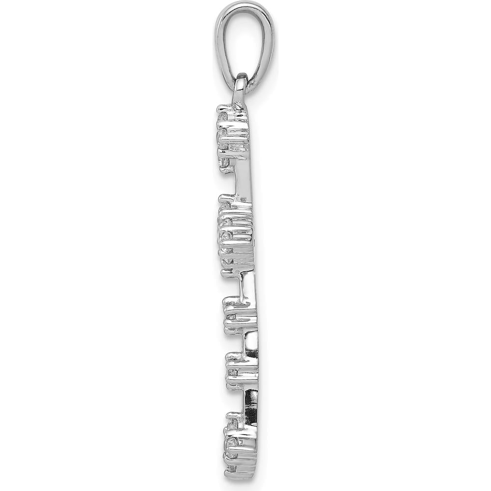 14K White Gold Diamond Cross Pendant with Round Diamonds - 0.25 Carat Total Diamond Weight by Monteluci Fine Jewelry