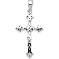 14K White Gold Diamond Cross Pendant with Round Diamonds - 0.25 Carat Total Diamond Weight by Monteluci Fine Jewelry