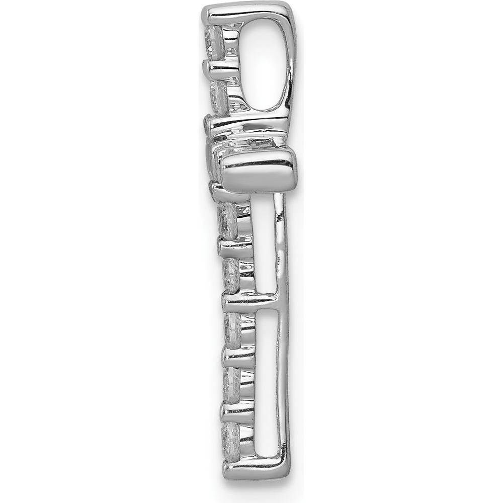14K White Gold Diamond Cross Pendant with Round Diamonds - 1/4 Carat Total Diamond Weight by Monteluci Fine Jewelry