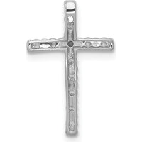 14K White Gold Diamond Cross Pendant with Round Diamonds - 1/4 Carat Total Diamond Weight by Monteluci Fine Jewelry