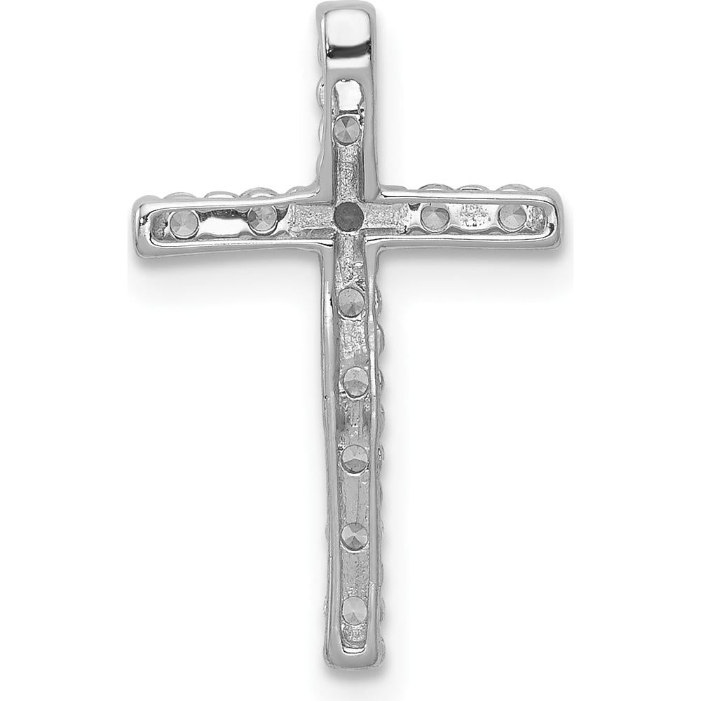 14K White Gold Diamond Cross Pendant with Round Diamonds - 1/4 Carat Total Diamond Weight by Monteluci Fine Jewelry
