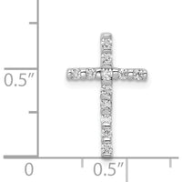 14K White Gold Diamond Cross Pendant with Round Diamonds - 1/4 Carat Total Diamond Weight by Monteluci Fine Jewelry