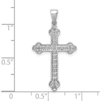 14K White Gold Diamond Cross Pendant with Round Natural Diamonds - 0.10 Carat Total Diamond Weight by Oro Pregiato
