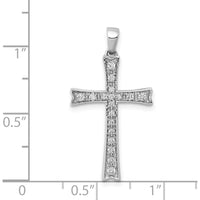 14K White Gold Diamond Cross Pendant with Round Natural Diamonds - 0.20 Carat Total Diamond Weight by Monteluci Fine Jewelry