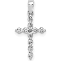 14K White Gold Diamond Cross Pendant with Round Natural Diamonds - 0.25 Carat Total Diamond Weight by Monteluci Fine Jewelry