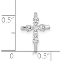 14K White Gold Diamond Cross Slide Pendant with 0.0475 Carat Natural Round Diamonds by Monteluci Fine Jewelry