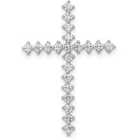 14K White Gold Diamond Cross Slide Pendant with 0.38 Carat Round Natural Diamonds by Monteluci Fine Jewelry