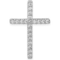 14K White Gold Diamond Cross Slide Pendant with 0.50 Carat Round Diamonds by Monteluci Fine Jewelry