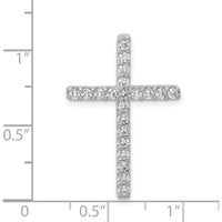14K White Gold Diamond Cross Slide Pendant with 0.50 Carat Round Diamonds by Monteluci Fine Jewelry