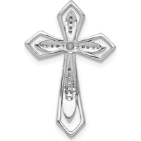 14K White Gold Diamond Cross Slide Pendant with 1/15 Carat Total Diamond Weight by Monteluci Fine Jewelry