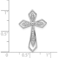 14K White Gold Diamond Cross Slide Pendant with 1/15 Carat Total Diamond Weight by Monteluci Fine Jewelry