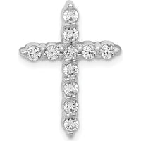 14K White Gold Diamond Cross Slide Pendant with 11 Round Natural Diamonds - 0.50 Carat Total Diamond Weight by Monteluci Fine Jewelry