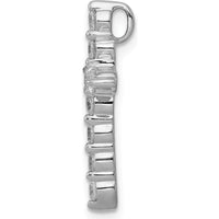 14K White Gold Diamond Cross Slide Pendant with 11 Round Natural Diamonds - 0.50 Carat Total Diamond Weight by Monteluci Fine Jewelry