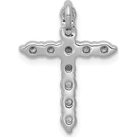 14K White Gold Diamond Cross Slide Pendant with 11 Round Natural Diamonds - 0.50 Carat Total Diamond Weight by Monteluci Fine Jewelry