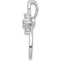 14K White Gold Diamond Cross Slide Pendant with Natural Round Diamonds - 0.10 Carat Total Diamond Weight by Monteluci Fine Jewelry