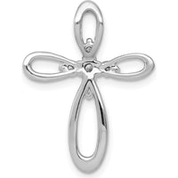 14K White Gold Diamond Cross Slide Pendant with Natural Round Diamonds - 0.10 Carat Total Diamond Weight by Monteluci Fine Jewelry