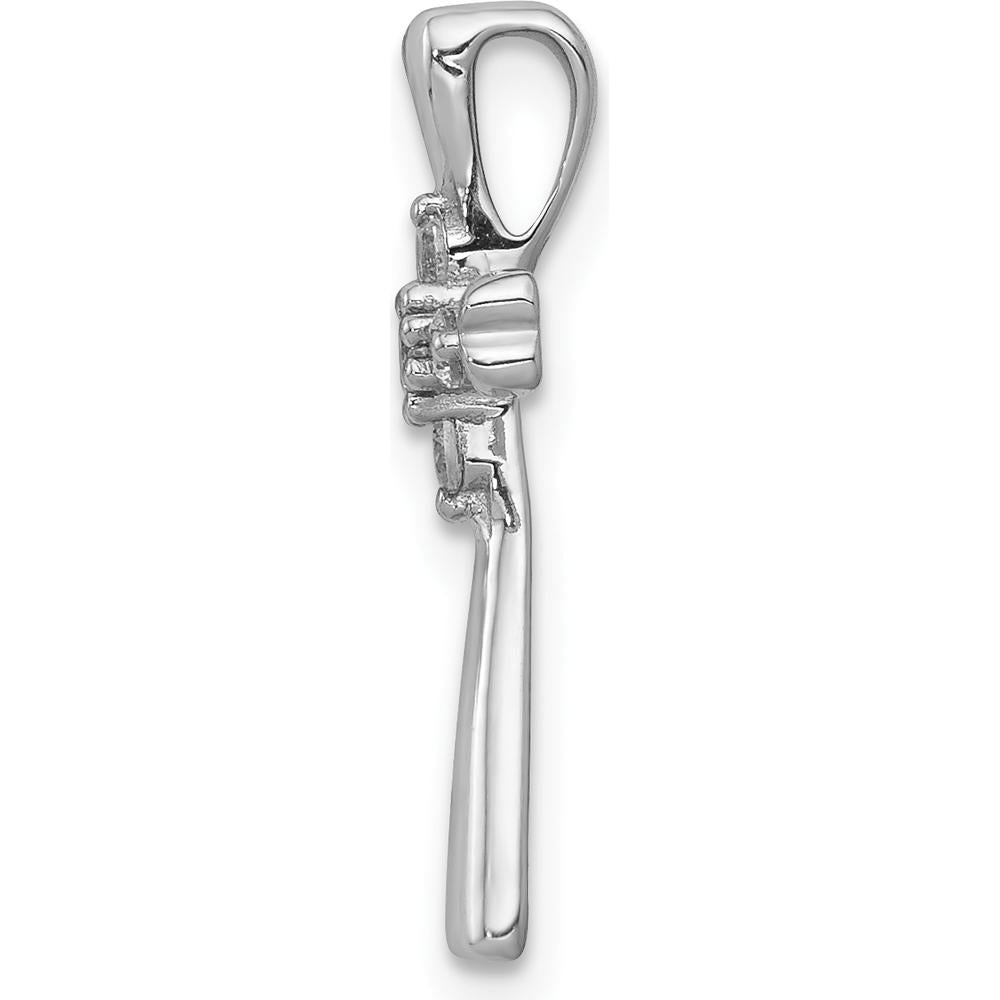 14K White Gold Diamond Cross Slide Pendant with Round Diamonds - 0.14 Carat Total Diamond Weight by Monteluci Fine Jewelry