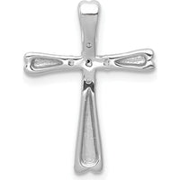 14K White Gold Diamond Cross Slide Pendant with Round Diamonds - 0.14 Carat Total Diamond Weight by Monteluci Fine Jewelry