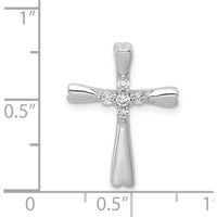 14K White Gold Diamond Cross Slide Pendant with Round Diamonds - 0.14 Carat Total Diamond Weight by Monteluci Fine Jewelry