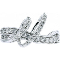 14K White Gold Diamond Crossover Ring - 0.50 Carat Total Diamond Weight