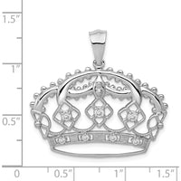 14K White Gold Diamond Crown Pendant - 1/5 Carat Total Diamond Weight by Monteluci Fine Jewelry