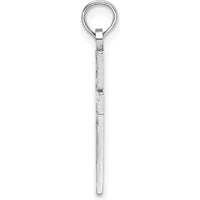 14K White Gold Diamond-Cut Block Cross Charm - 18mm Length by Oro Pregiato