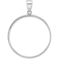 14K White Gold Diamond-Cut Coin Bezel Pendant - Fits 1 oz. American Eagle Coin by Numis Coin Jewelry