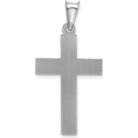 14K White Gold Diamond-Cut Crucifix Pendant - Polished Finish by Oro Pregiato