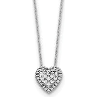 14K White Gold Diamond-Cut Heart Slide Necklace - 18" Chain by 0