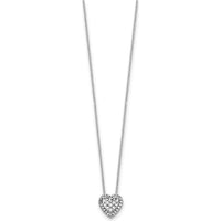 14K White Gold Diamond-Cut Heart Slide Necklace - 18" Chain by 0