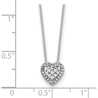 14K White Gold Diamond-Cut Heart Slide Necklace - 18" Chain by 0