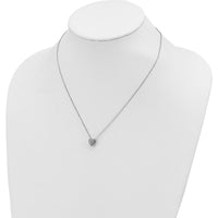 14K White Gold Diamond-Cut Heart Slide Necklace - 18" Chain by 0