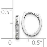 14K White Gold Diamond-Cut Hinged Hoop Earrings with Rhodium Plating - 0.40 Carat Total Diamond Weight by 0