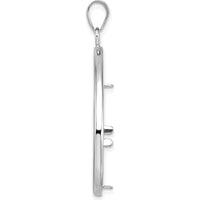 14K White Gold Diamond-Cut Teardrop Coin Bezel Pendant for 1/4 oz. American Eagle Coin - Polished Finish by Numis Coin Jewelry