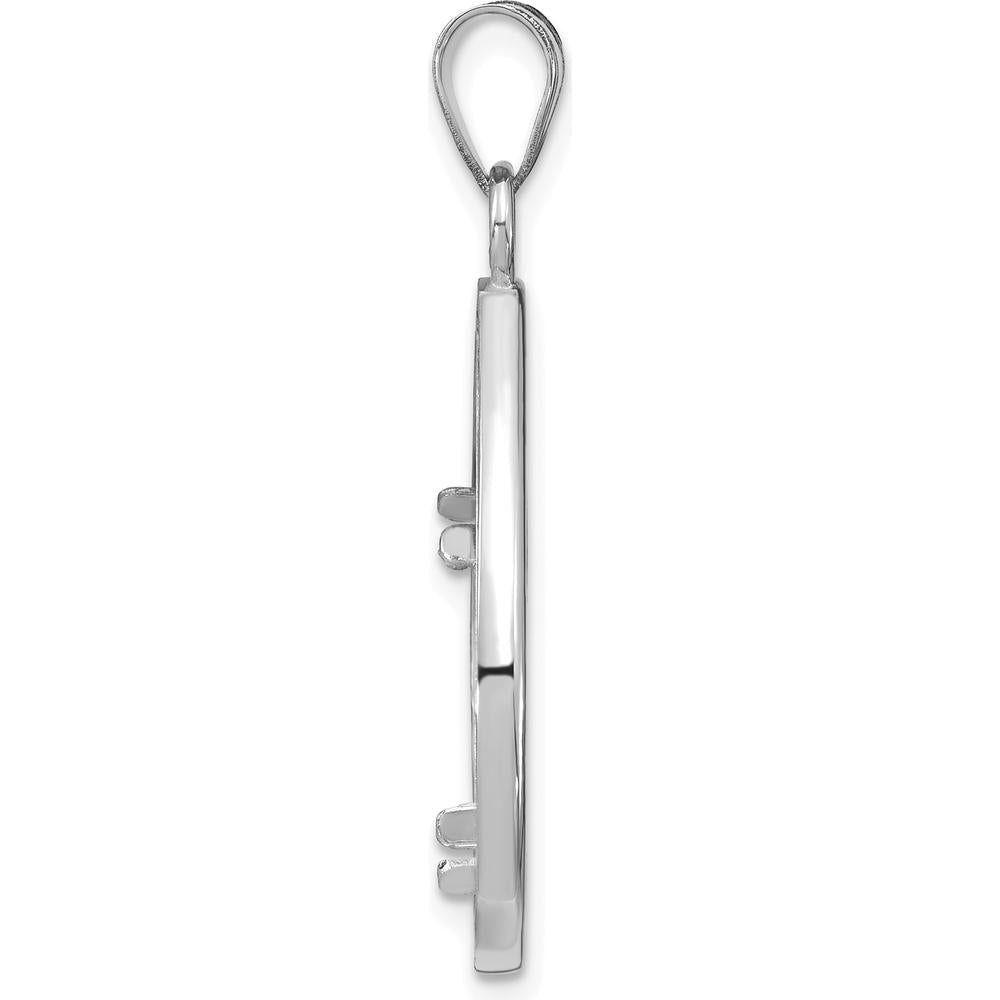 14K White Gold Diamond-Cut Teardrop Coin Bezel Pendant with Prong Setting for 1/10 oz. American Eagle Coin by Numis Coin Jewelry