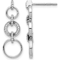 14K White Gold Diamond Dangle Earrings with Round Natural Diamonds - 0.84 Carats Total Diamond Weight by Monteluci Fine Jewelry