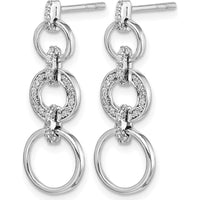 14K White Gold Diamond Dangle Earrings with Round Natural Diamonds - 0.84 Carats Total Diamond Weight by Monteluci Fine Jewelry