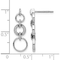 14K White Gold Diamond Dangle Earrings with Round Natural Diamonds - 0.84 Carats Total Diamond Weight by Monteluci Fine Jewelry