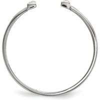 14K White Gold Diamond Double Bar Ring with 12 Round Diamonds - 0.096 Carat Total Diamond Weight by Oro Pregiato