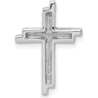 14K White Gold Diamond Double Cross Pendant Slide with 0.10 Carat Total Diamond Weight by Monteluci Fine Jewelry