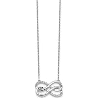 14K White Gold Diamond Double Infinity Necklace - 0.014 Carat Total Diamond Weight by Monteluci Fine Jewelry