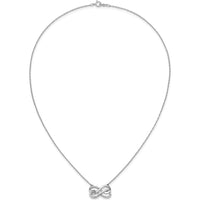 14K White Gold Diamond Double Infinity Necklace - 0.014 Carat Total Diamond Weight by Monteluci Fine Jewelry