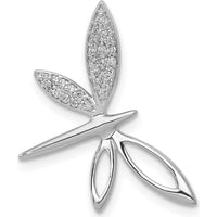 14K White Gold Diamond Dragonfly Pendant Slide with 26 Round Diamonds - 0.13 Carat Total Diamond Weight by Monteluci Fine Jewelry