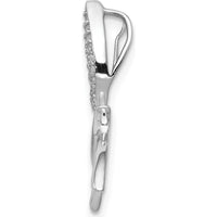 14K White Gold Diamond Dragonfly Pendant Slide with 26 Round Diamonds - 0.13 Carat Total Diamond Weight by Monteluci Fine Jewelry