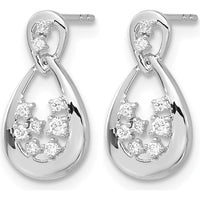 14K White Gold Diamond Drop Earrings with Natural Round Diamonds - 0.23 Carat Total Diamond Weight by Monteluci Fine Jewelry