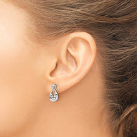 14K White Gold Diamond Drop Earrings with Natural Round Diamonds - 0.23 Carat Total Diamond Weight by Monteluci Fine Jewelry