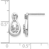 14K White Gold Diamond Drop Earrings with Natural Round Diamonds - 0.23 Carat Total Diamond Weight by Monteluci Fine Jewelry