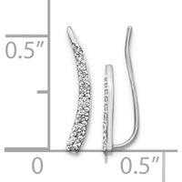 14K White Gold Diamond Ear Climber Earrings - 0.08 Carats Total Diamond Weight by Monteluci Fine Jewelry